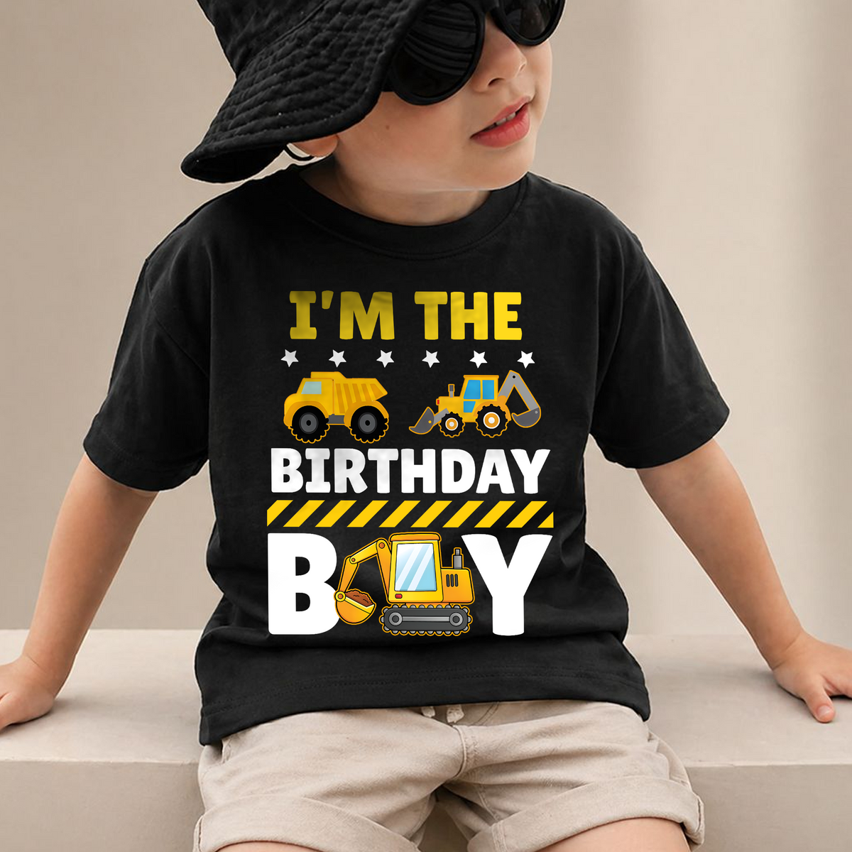 Boys Personalized I'm 2 and Digging It Birthday Shirt, Construction Truck — product view 2