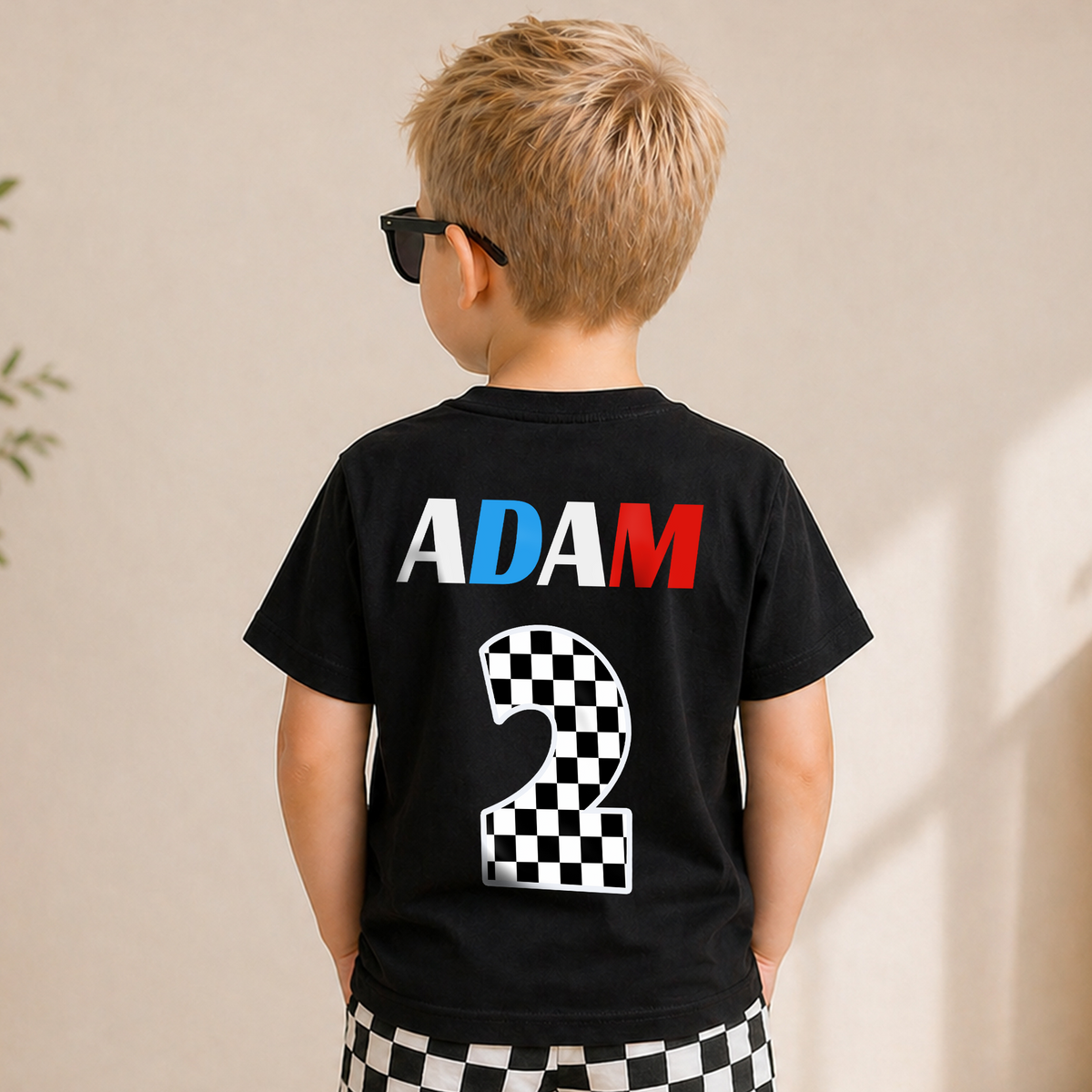 Custom Name TWO FAST 2nd Birthday Shirt for Boys, Race Car — product view 6