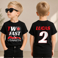 Custom TWO FAST 2nd Birthday Shirt for Boys, Race Car — product view 1