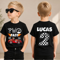 Toddler Personalized TWO FAST 2nd Birthday Shirt for Boys — product view 1