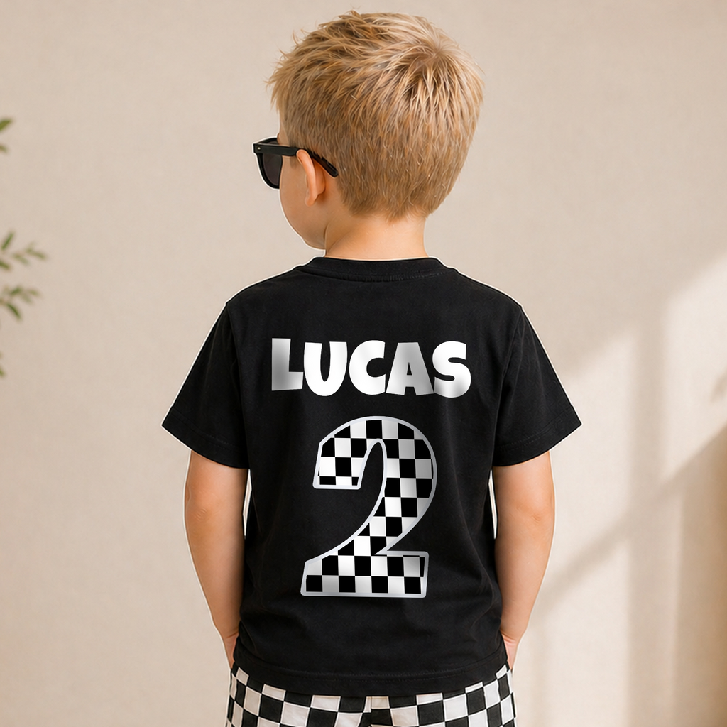 Toddler Personalized TWO FAST 2nd Birthday Shirt for Boys — product view 6