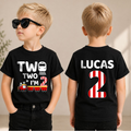 Boys Personalized Train 2nd Birthday Shirt Boy, Chugga Chugga — product view 1