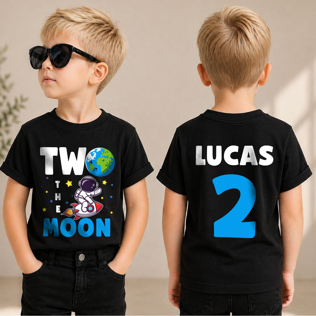 Boys Personalized Space Birthday Boy Shirt — product view 3