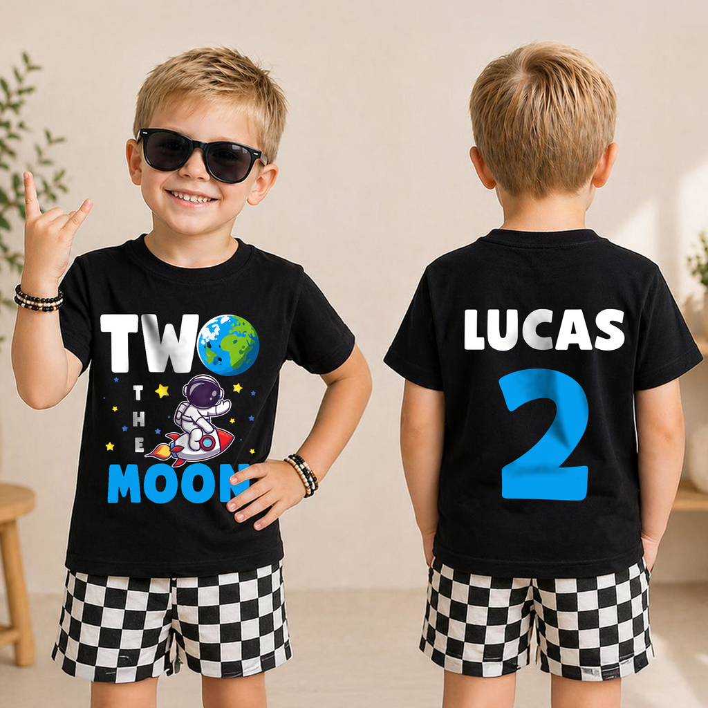 Boys Personalized Space Birthday Boy Shirt — product view 5