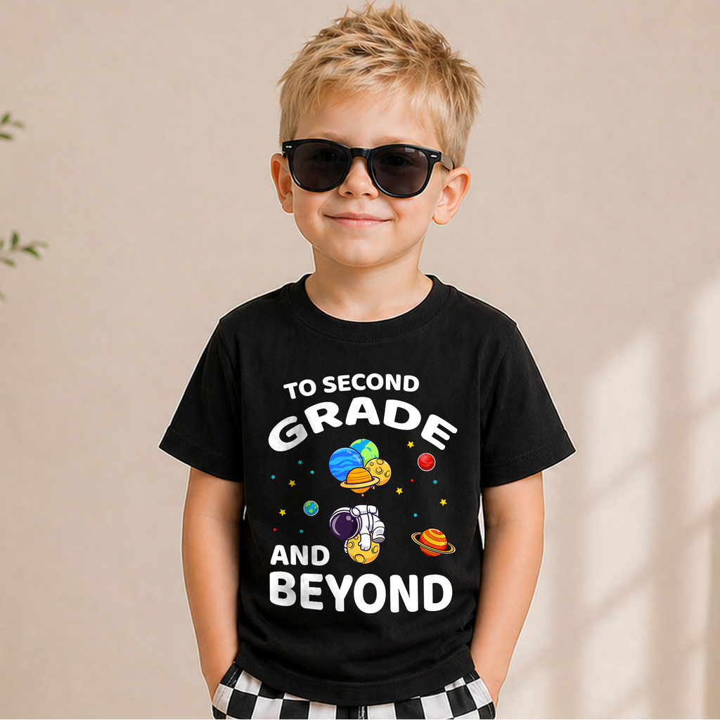 Custom Name Space Birthday Outfit Boy Shirt — product view 1