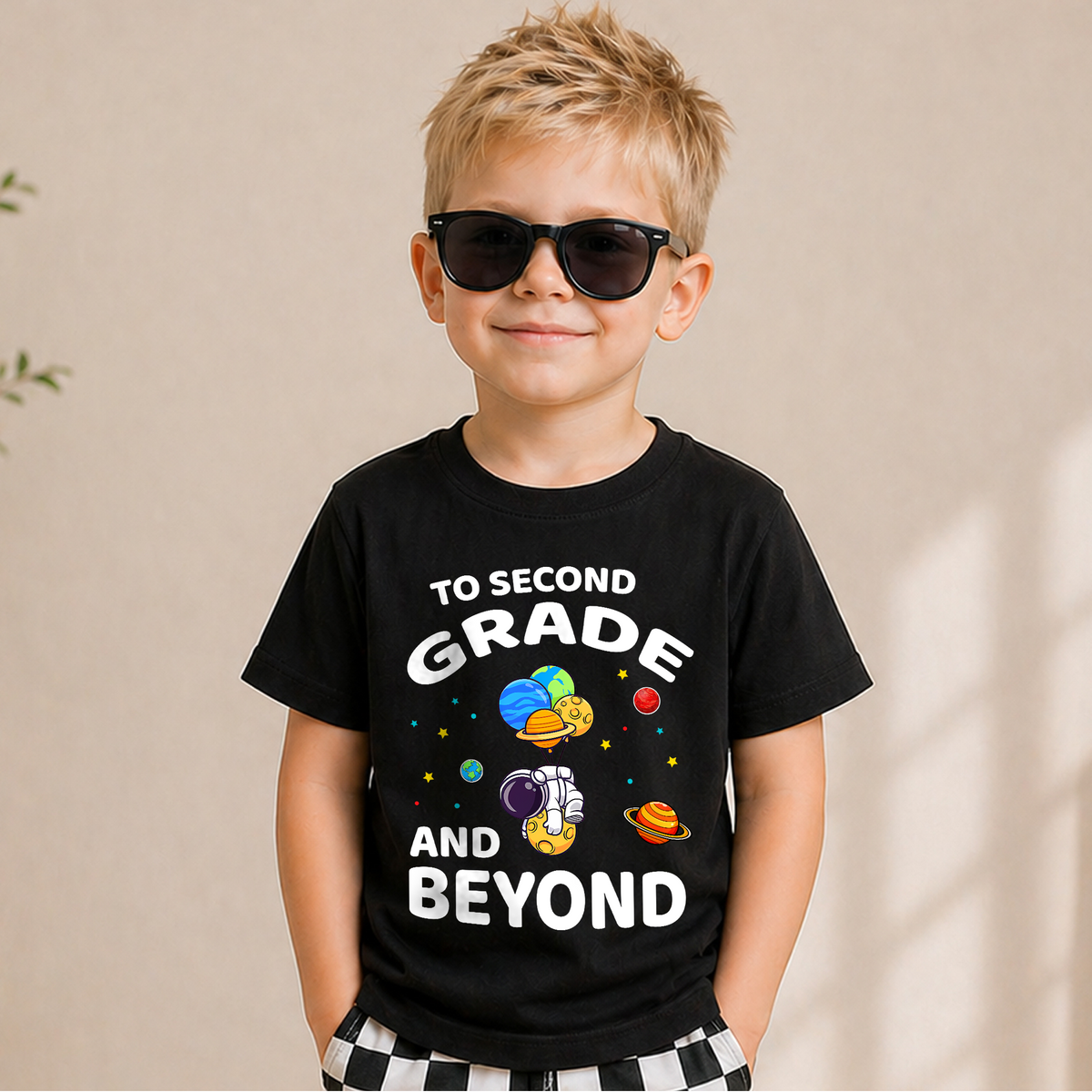 Custom Name Space Birthday Outfit Boy Shirt — product view 1