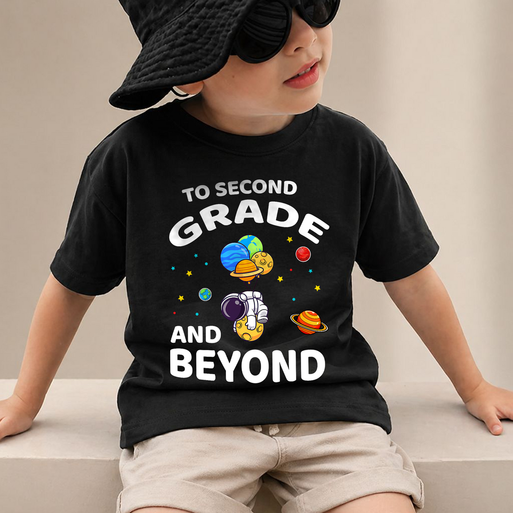 Custom Name Space Birthday Outfit Boy Shirt — product view 4