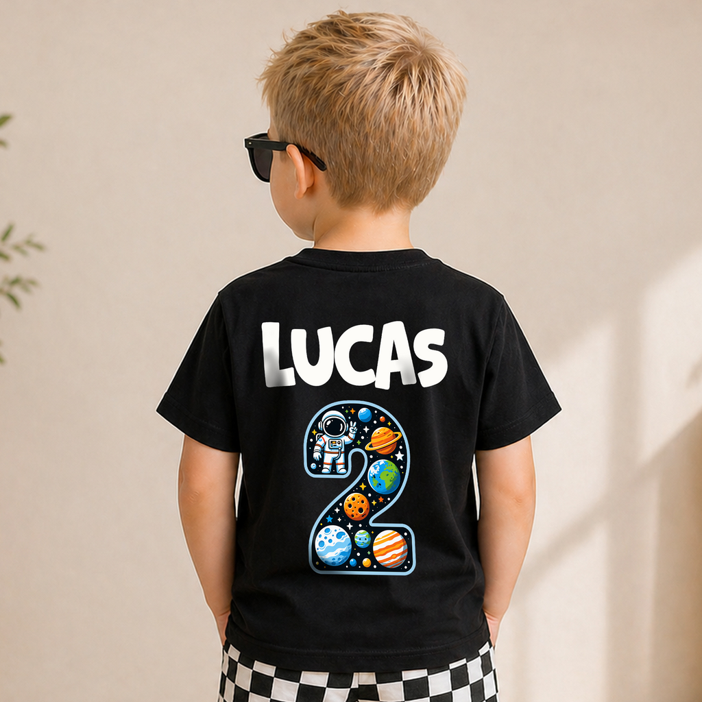 Custom Space Birthday Outfit Boy Shirt — product view 2
