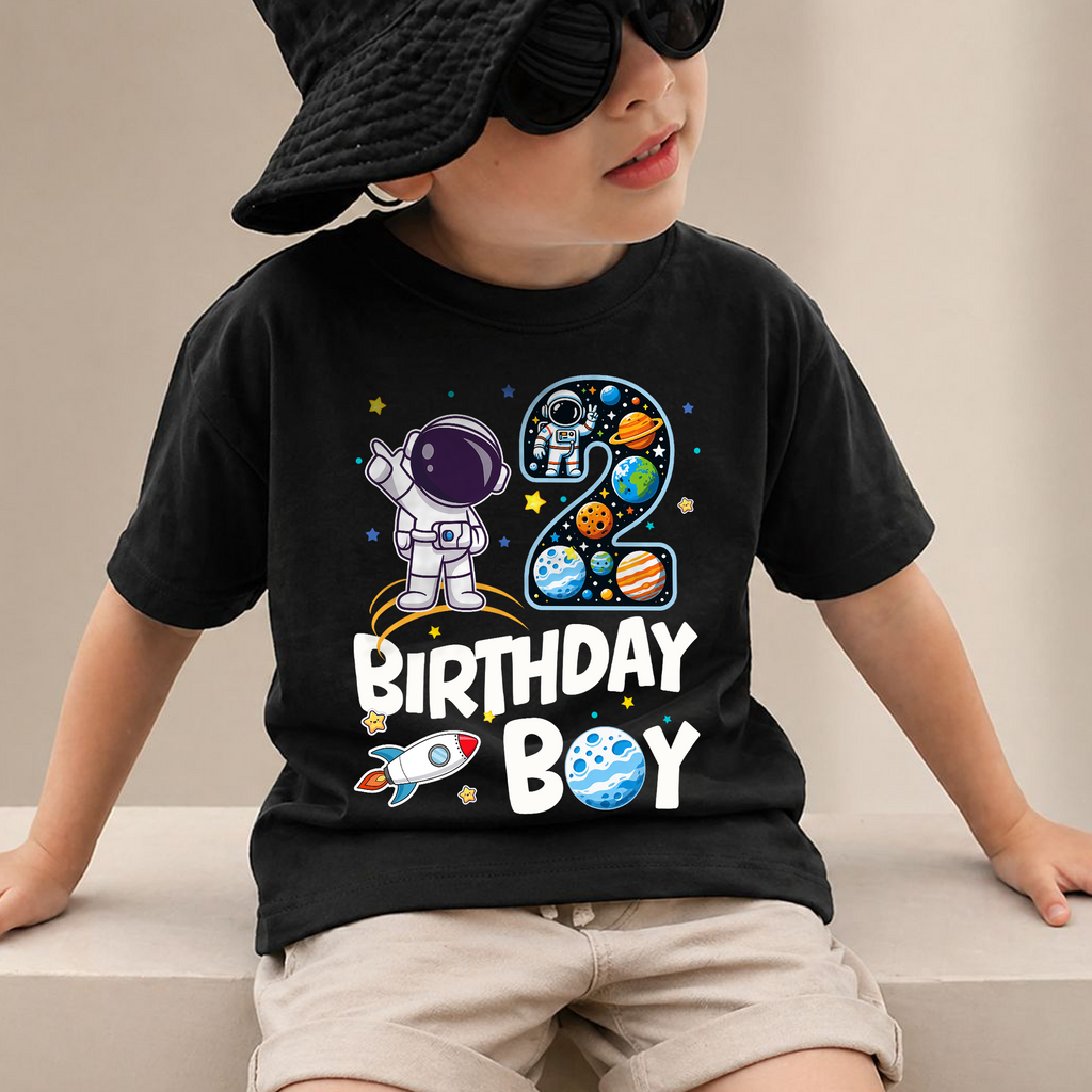 Custom Space Birthday Outfit Boy Shirt — product view 4