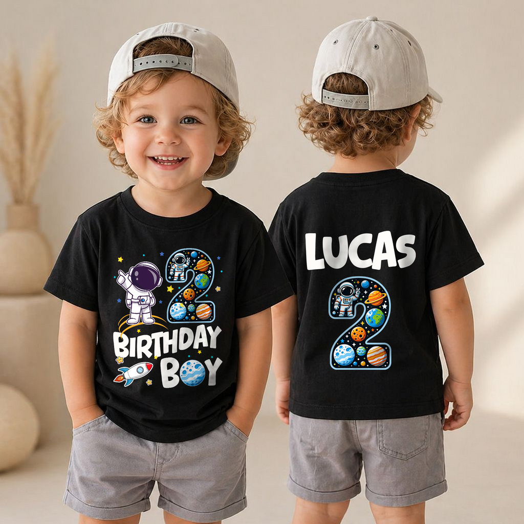 Custom Space Birthday Outfit Boy Shirt — product view 6