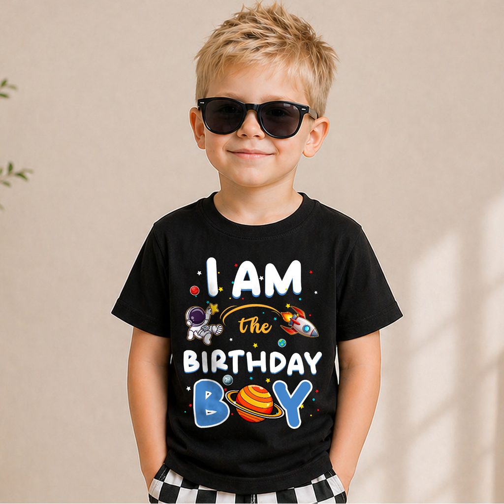 Personalized Astronaut 2nd Birthday Shirt, Custom Name — product view 1