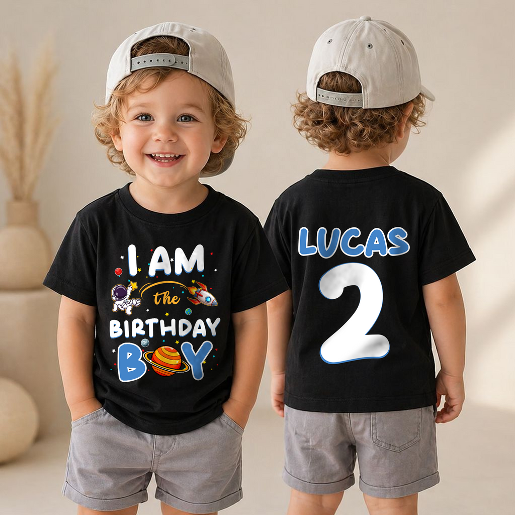 Personalized Astronaut 2nd Birthday Shirt, Custom Name — product view 6