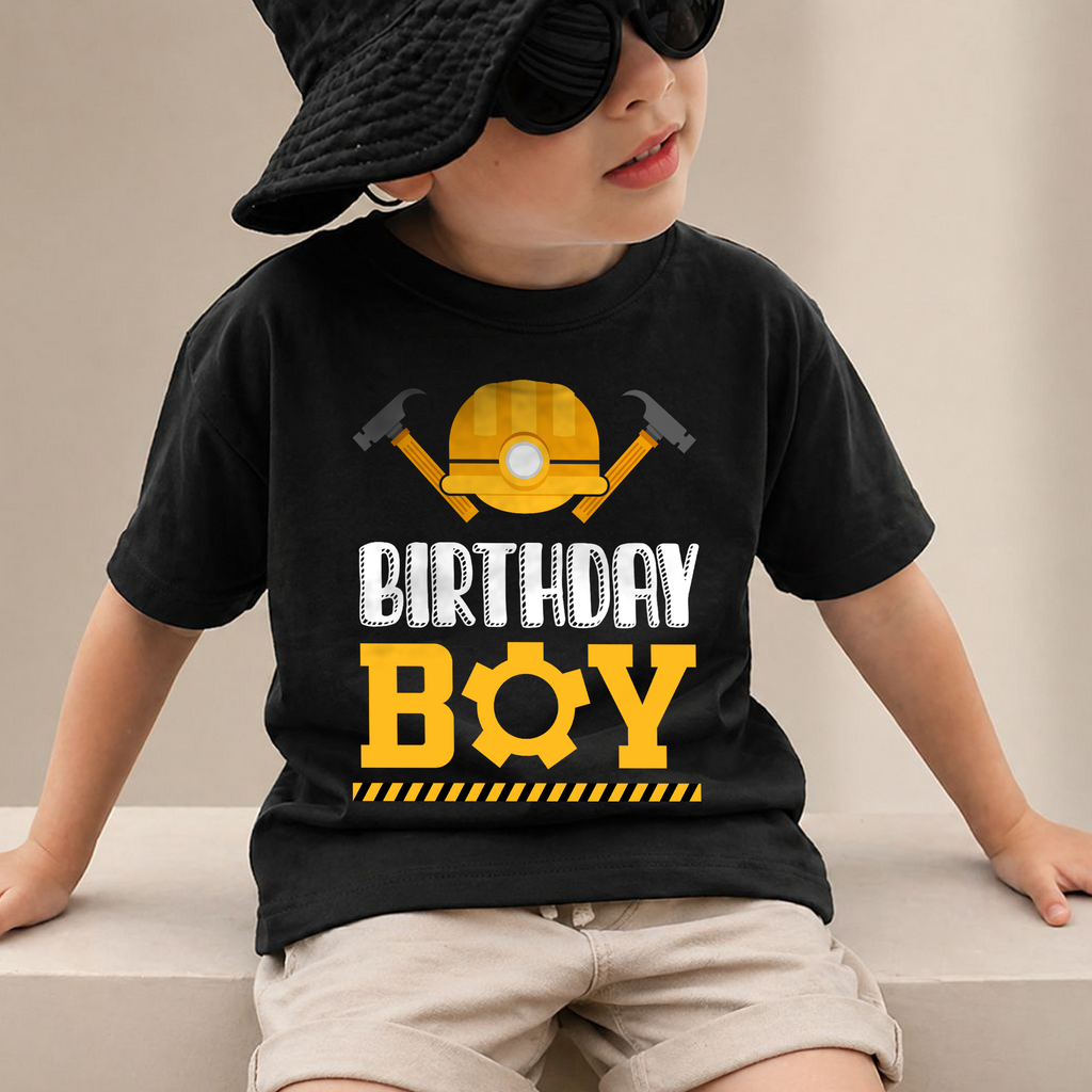 Boys Custom Construction Truck 2nd Birthday Shirt, Digging It — product view 2