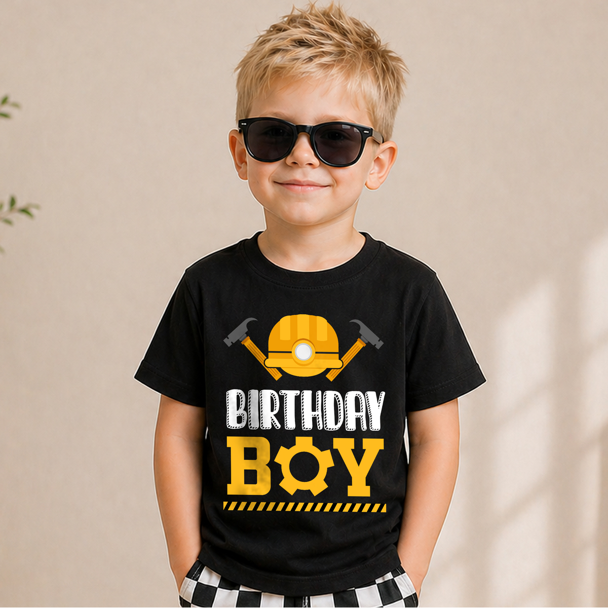 Boys Custom Construction Truck 2nd Birthday Shirt, Digging It — product view 5