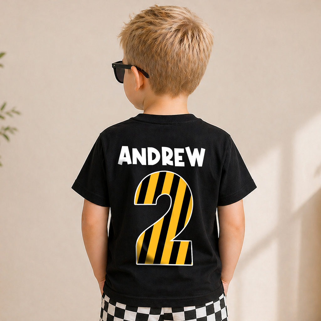Boys Personalized Construction Truck 2nd Birthday Shirt, Digging It — product view 6