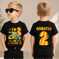 Personalized Construction Truck Birthday Boy Shirt 2, Digging It — product view 1