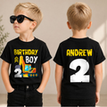 Custom Name Construction Truck Birthday Boy Shirt 2, Digging It — product view 1