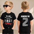 Boys Personalized TWO FAST 2nd Birthday Shirt for Boys — product view 1