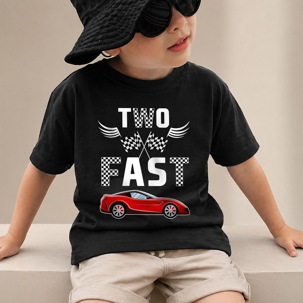 Boys Personalized TWO FAST 2nd Birthday Shirt for Boys — product view 2