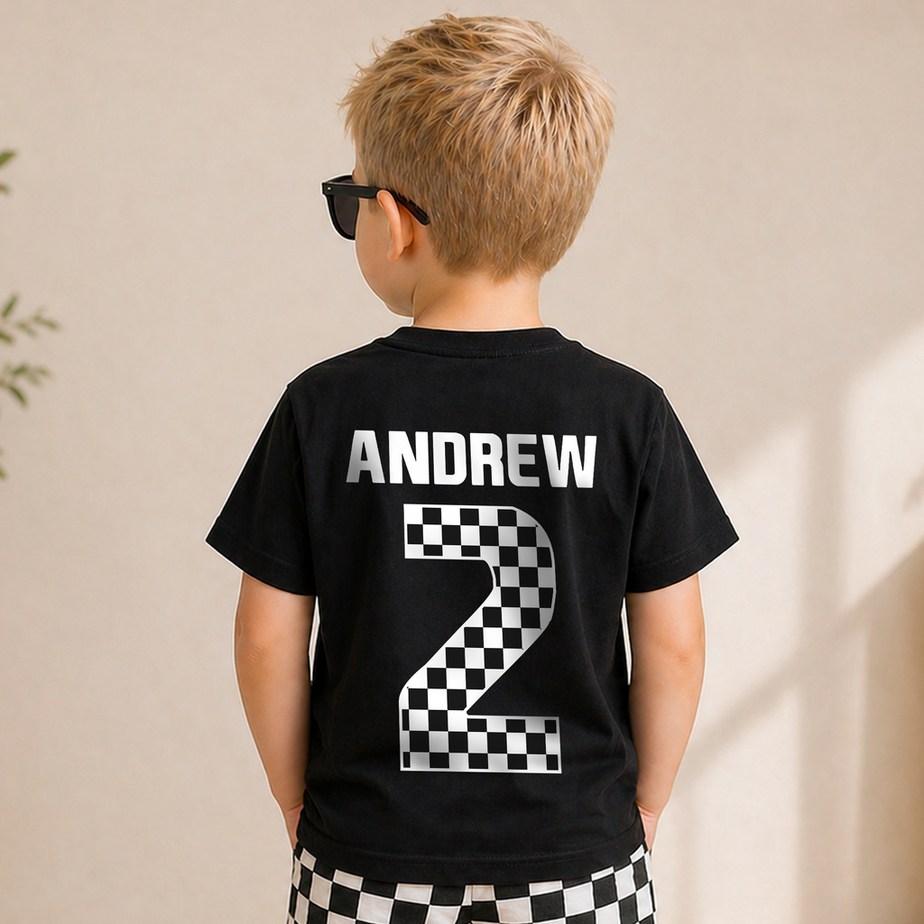 Boys Personalized TWO FAST 2nd Birthday Shirt for Boys — product view 6