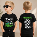 Personalized Race Car 2nd Birthday Shirt Boy, TWO FAST — product view 1