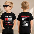 Custom Race Car 2nd Birthday Shirt Boy, Two Fast 2 Curious — product view 1