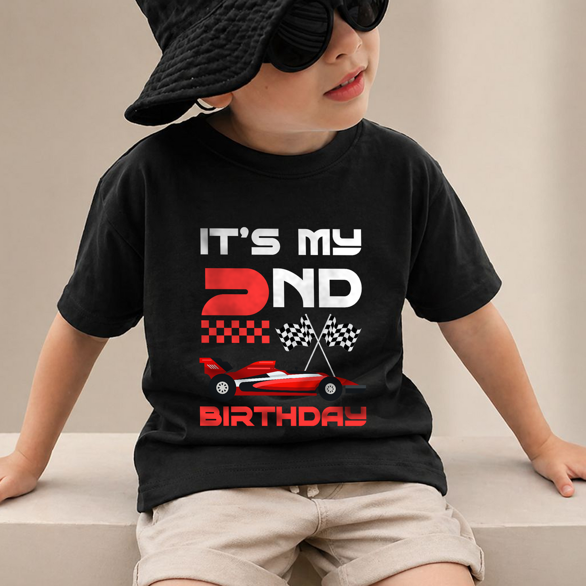 Custom Race Car 2nd Birthday Shirt Boy, Two Fast 2 Curious — product view 2