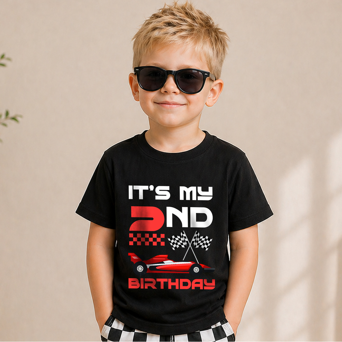 Custom Race Car 2nd Birthday Shirt Boy, Two Fast 2 Curious — product view 5
