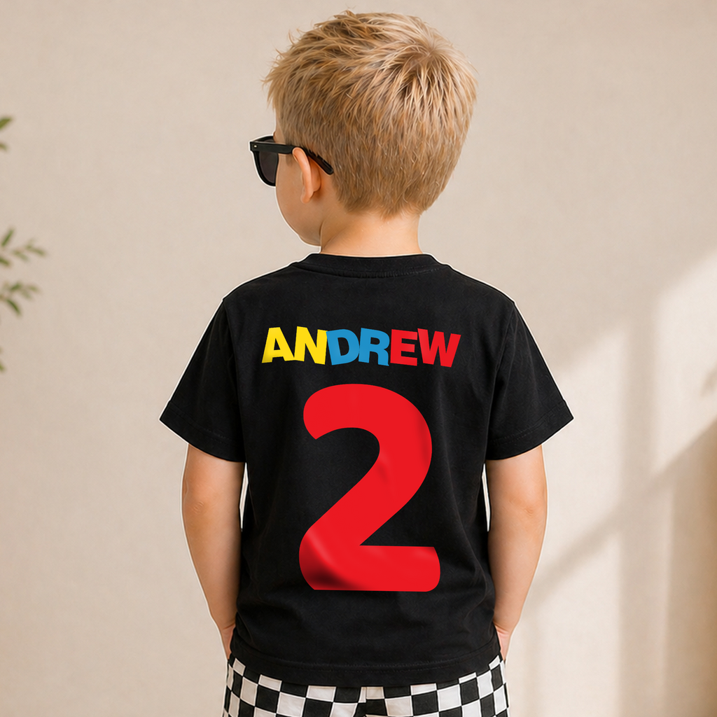 Custom Name Chugga Chugga Two Two Birthday Shirt for Boys — product view 6
