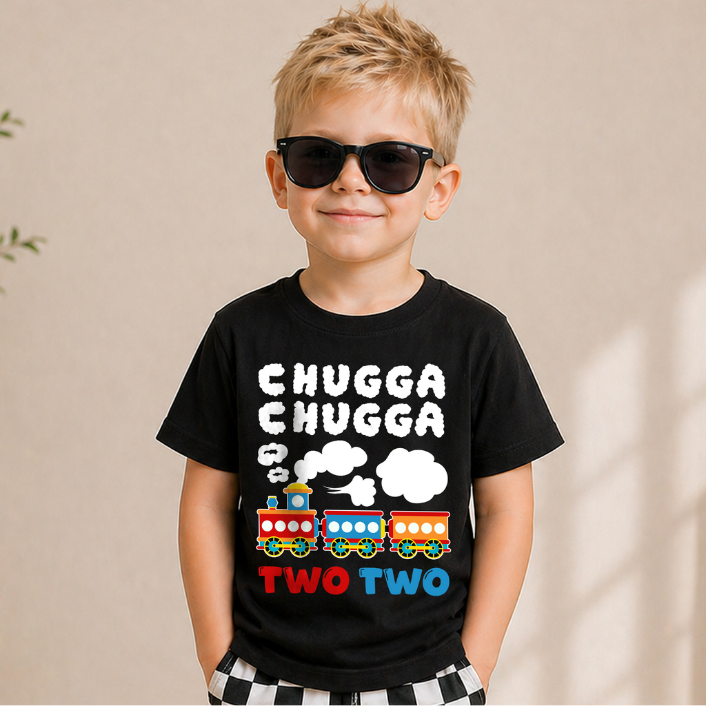 Custom Chugga Chugga Two Two Birthday Shirt for Boys — product view 5