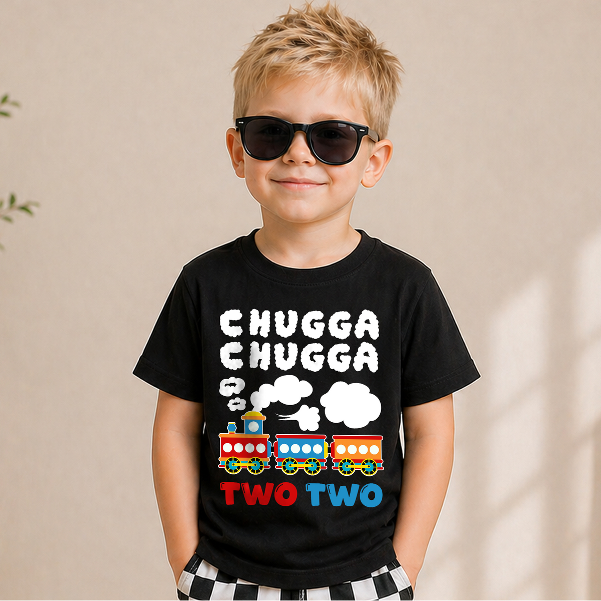 Custom Chugga Chugga Two Two Birthday Shirt for Boys — product view 5