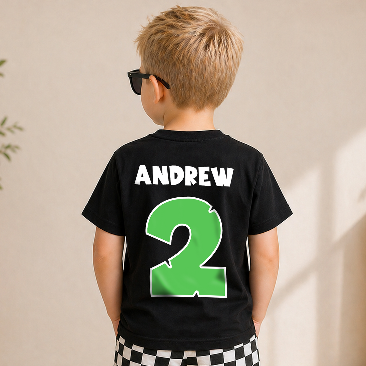 Toddler Personalized T-Rex 2nd Birthday Shirt Boy — product view 6