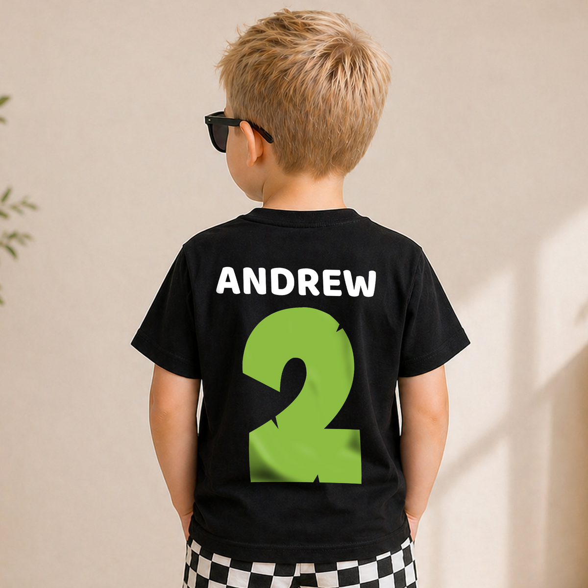 Boys Custom Wild 2nd Birthday Shirt Boy, Born 2 Be Wild — product view 6