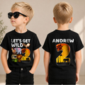 Toddler Personalized Wild 2nd Birthday Shirt Boy, Let's Get Wild — product view 1
