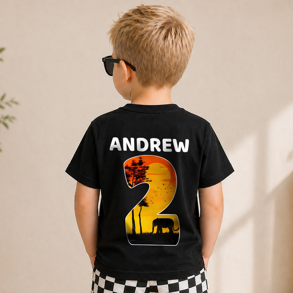Toddler Personalized Wild 2nd Birthday Shirt Boy, Let's Get Wild — product view 6