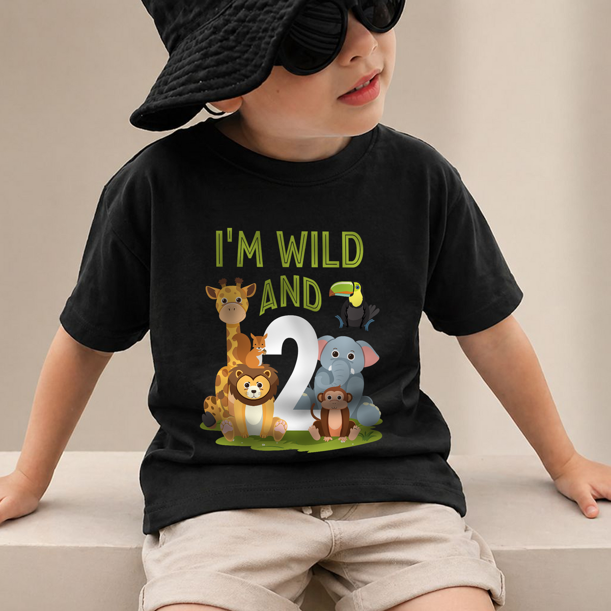 Personalized I'm Wild and Two Birthday Shirt for Boys — product view 2
