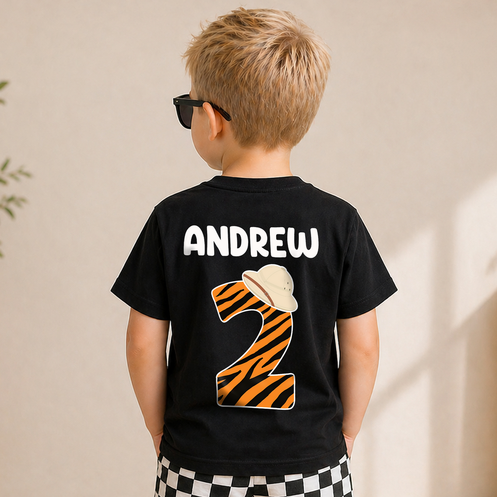 Custom Name Born Two Be Wild Birthday Shirt for Boys — product view 6