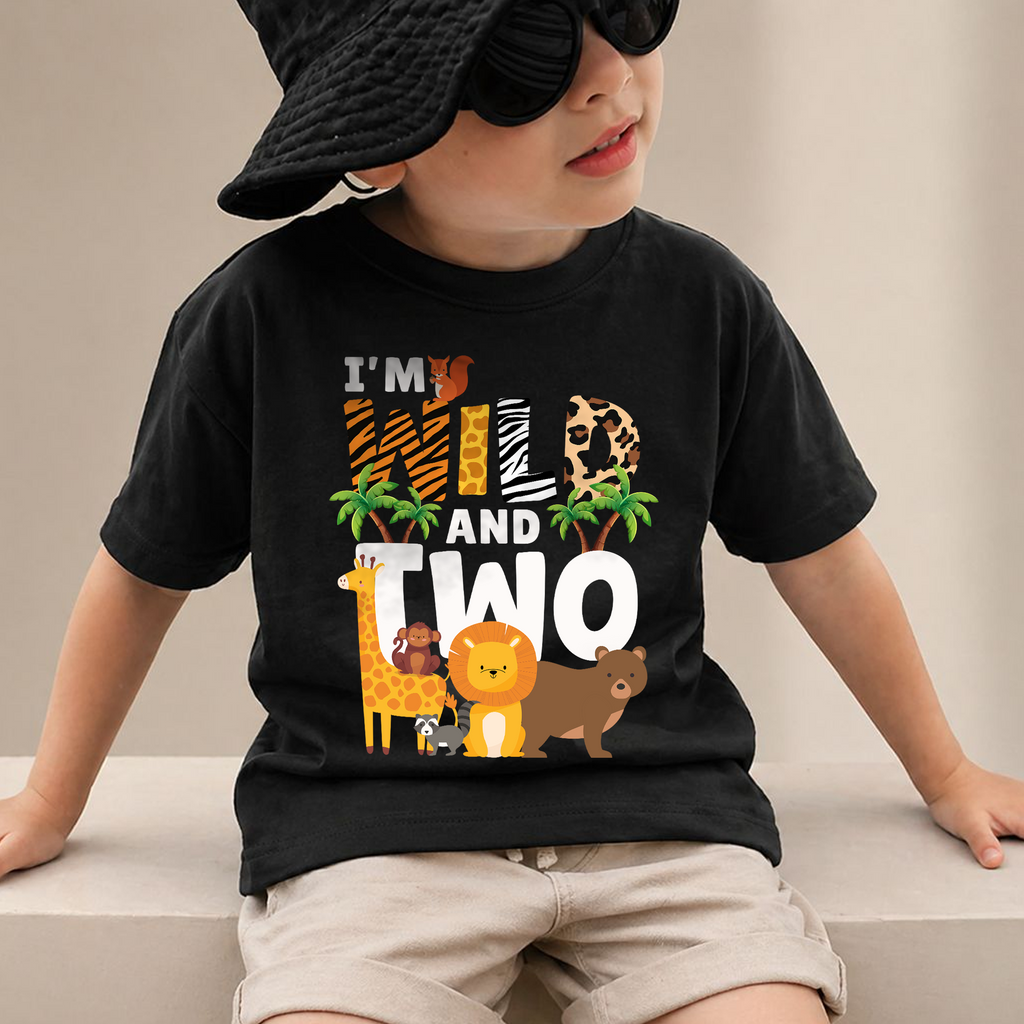 Custom I'm Wild and Two Birthday Shirt for Boys — product view 2