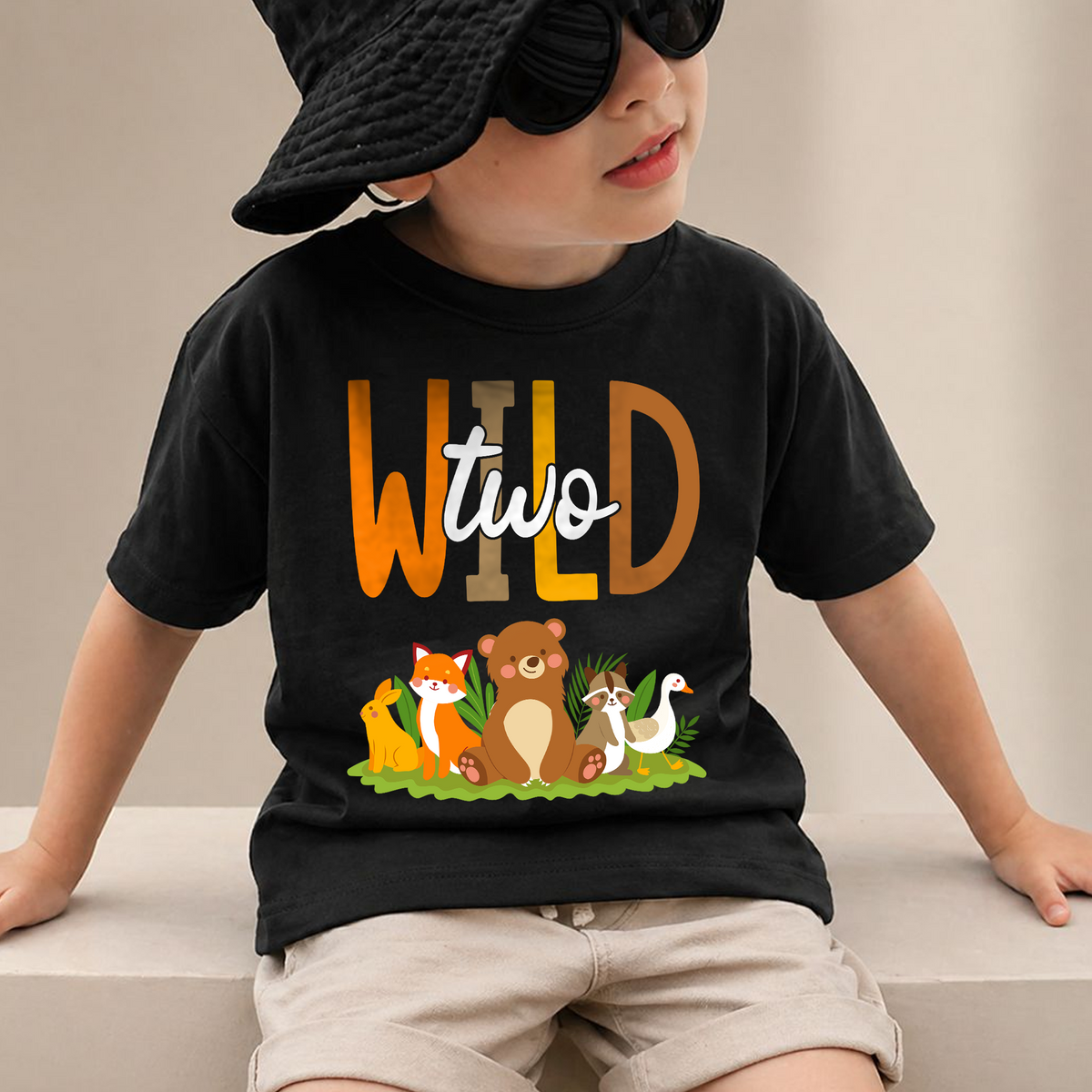 Boys Custom Wild Two Birthday Shirt for Boys — product view 2