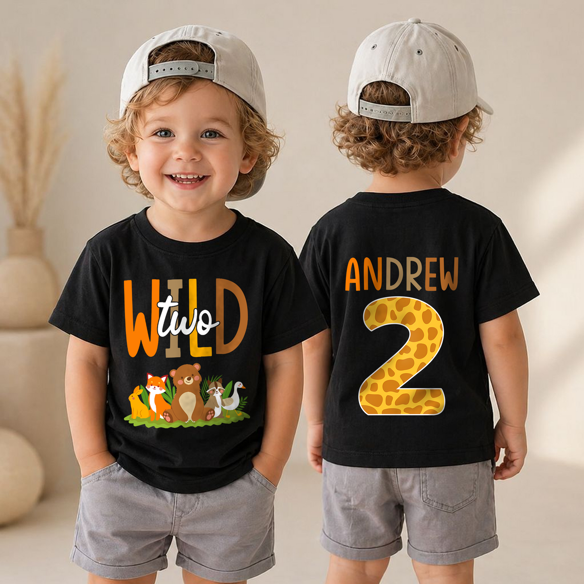 Boys Custom Wild Two Birthday Shirt for Boys — product view 4