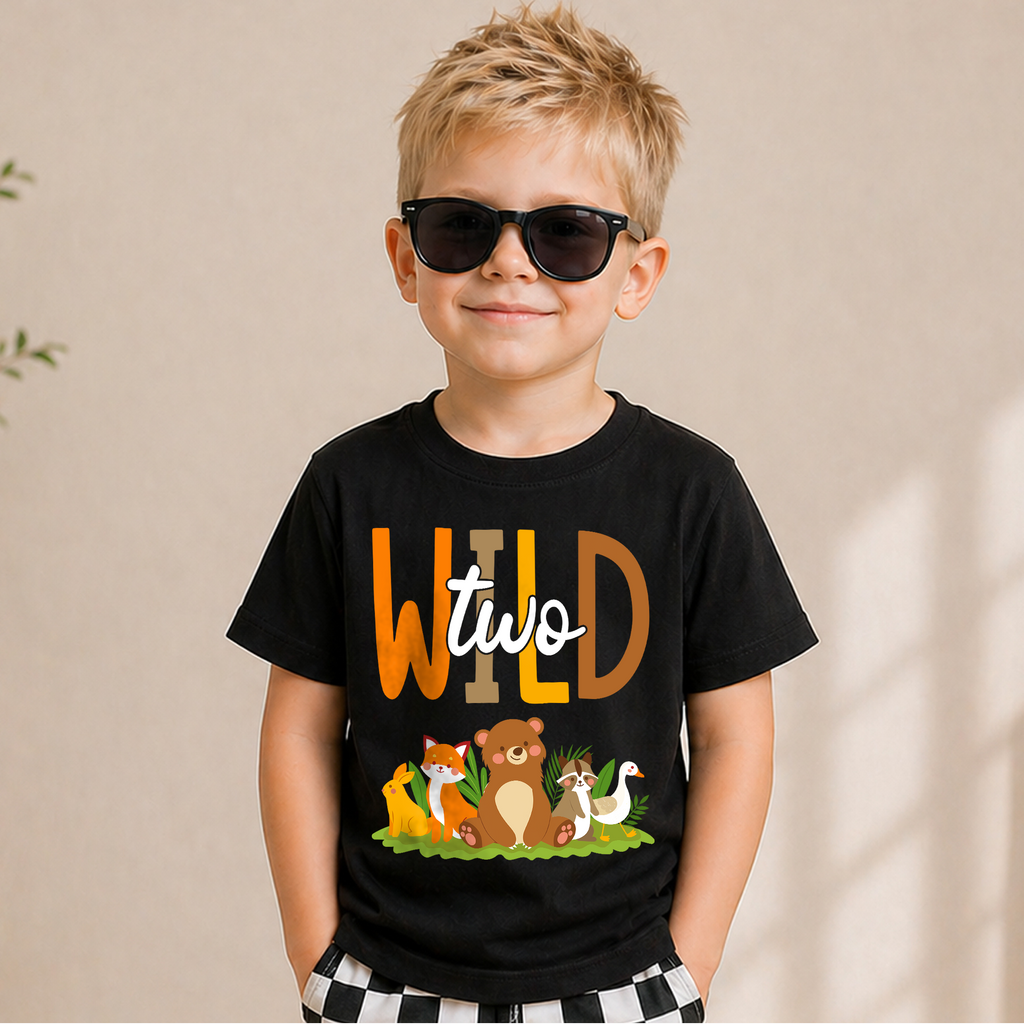 Boys Custom Wild Two Birthday Shirt for Boys — product view 5