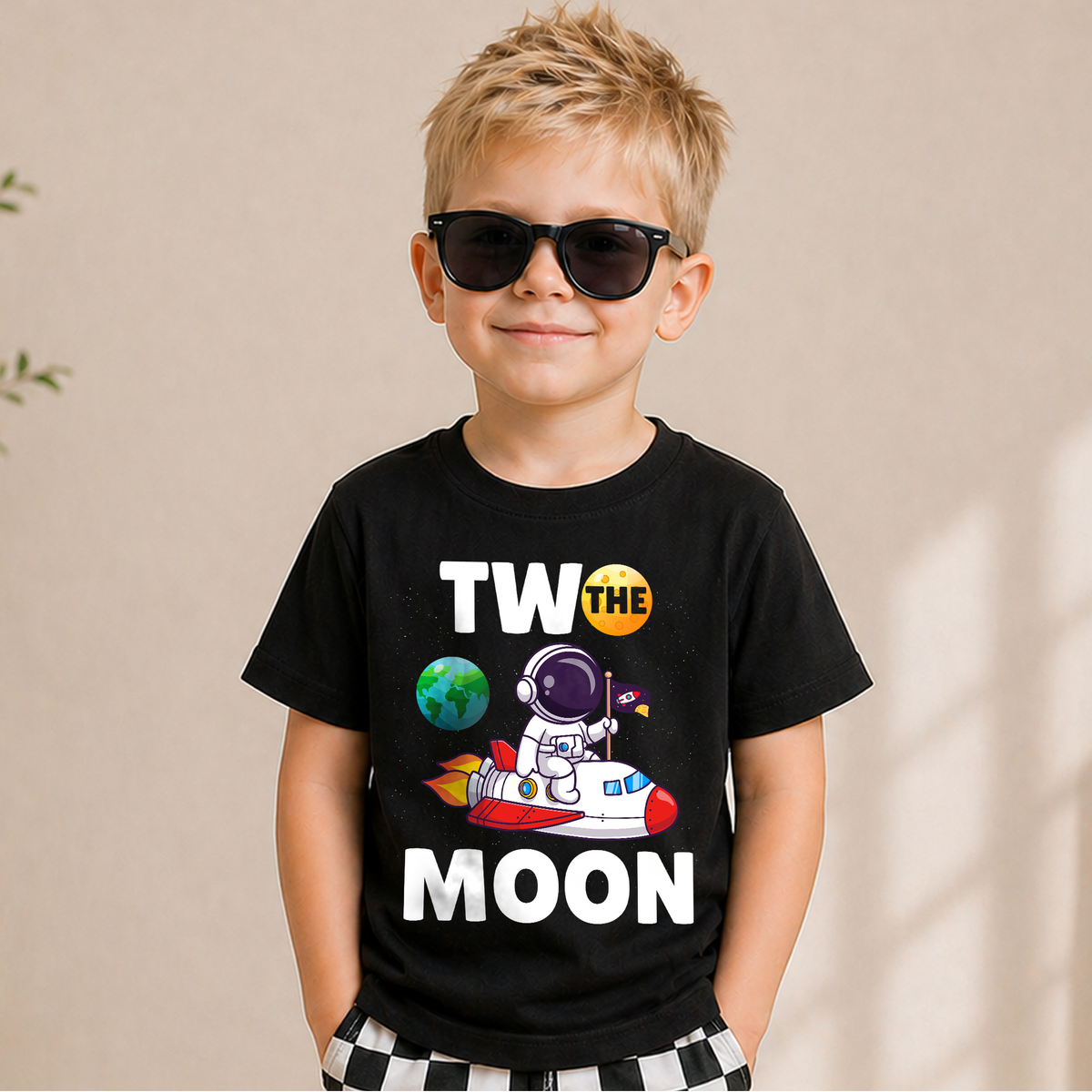 Custom Astronaut 2nd Birthday Shirt for Boys — product view 1