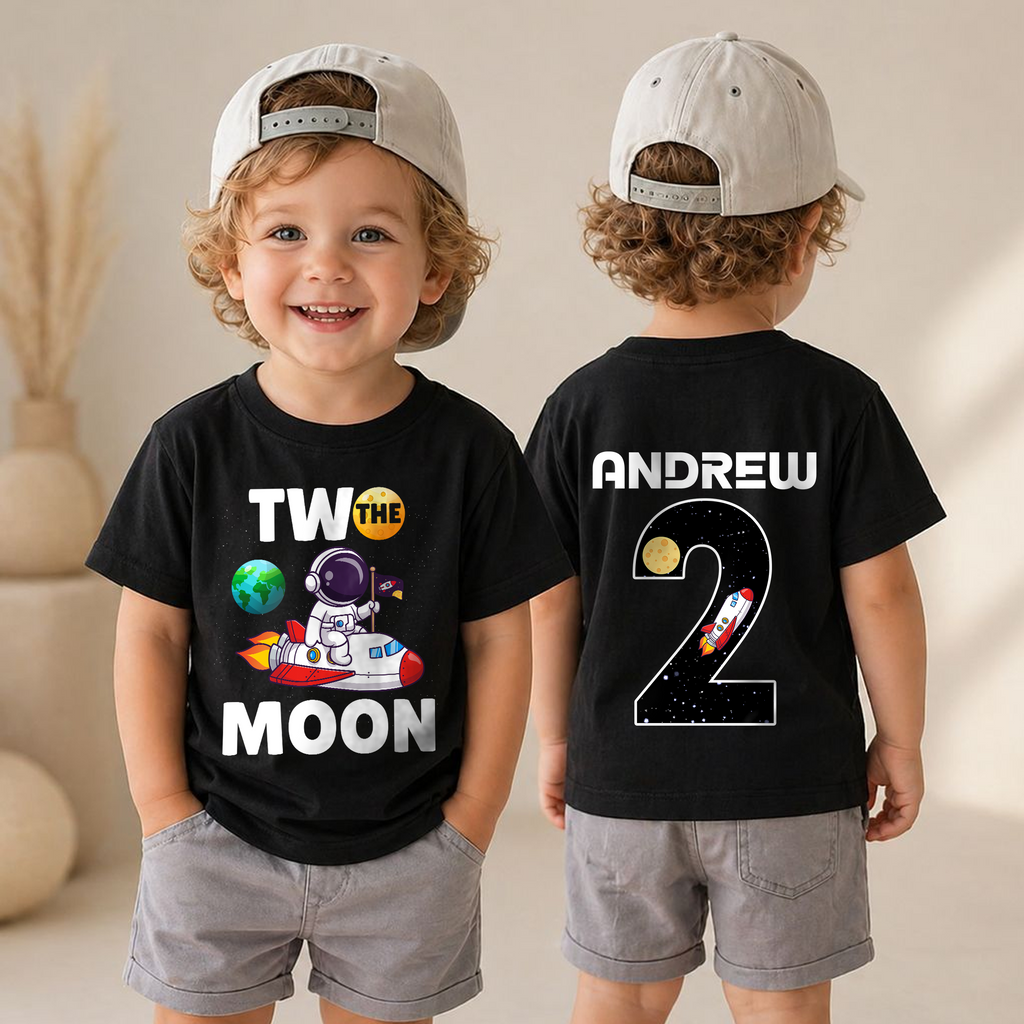 Custom Astronaut 2nd Birthday Shirt for Boys — product view 6