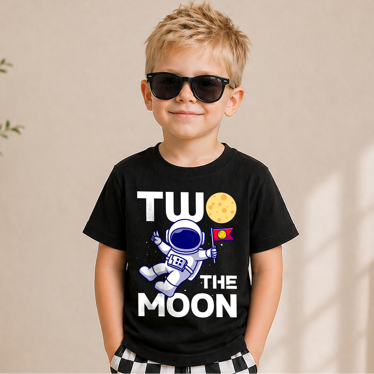 Toddler Personalized Astronaut 2nd Birthday Shirt — product view 1