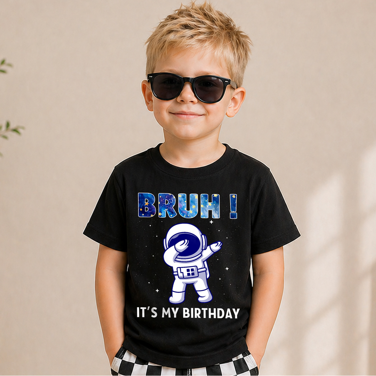 Boys Personalized Astronaut 2nd Birthday Shirt — product view 1