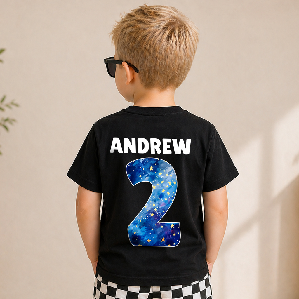Boys Personalized Astronaut 2nd Birthday Shirt — product view 2