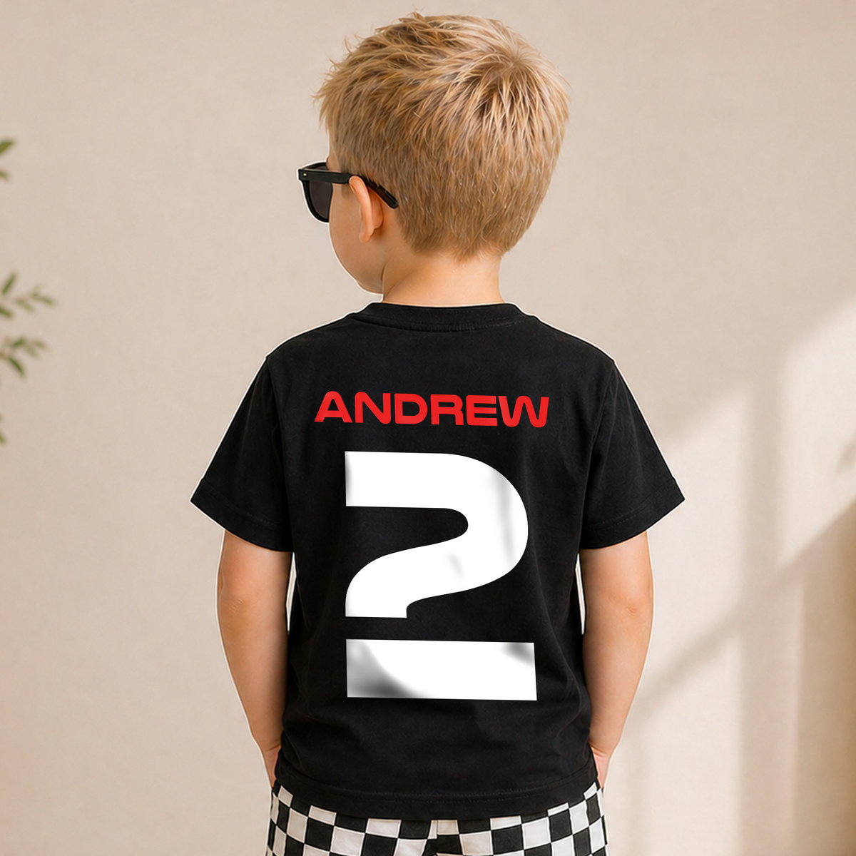 Custom Name Astronaut Space Birthday Shirt Boy — product view 2