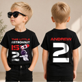 Custom Name Astronaut Space Birthday Shirt Boy — product view 3
