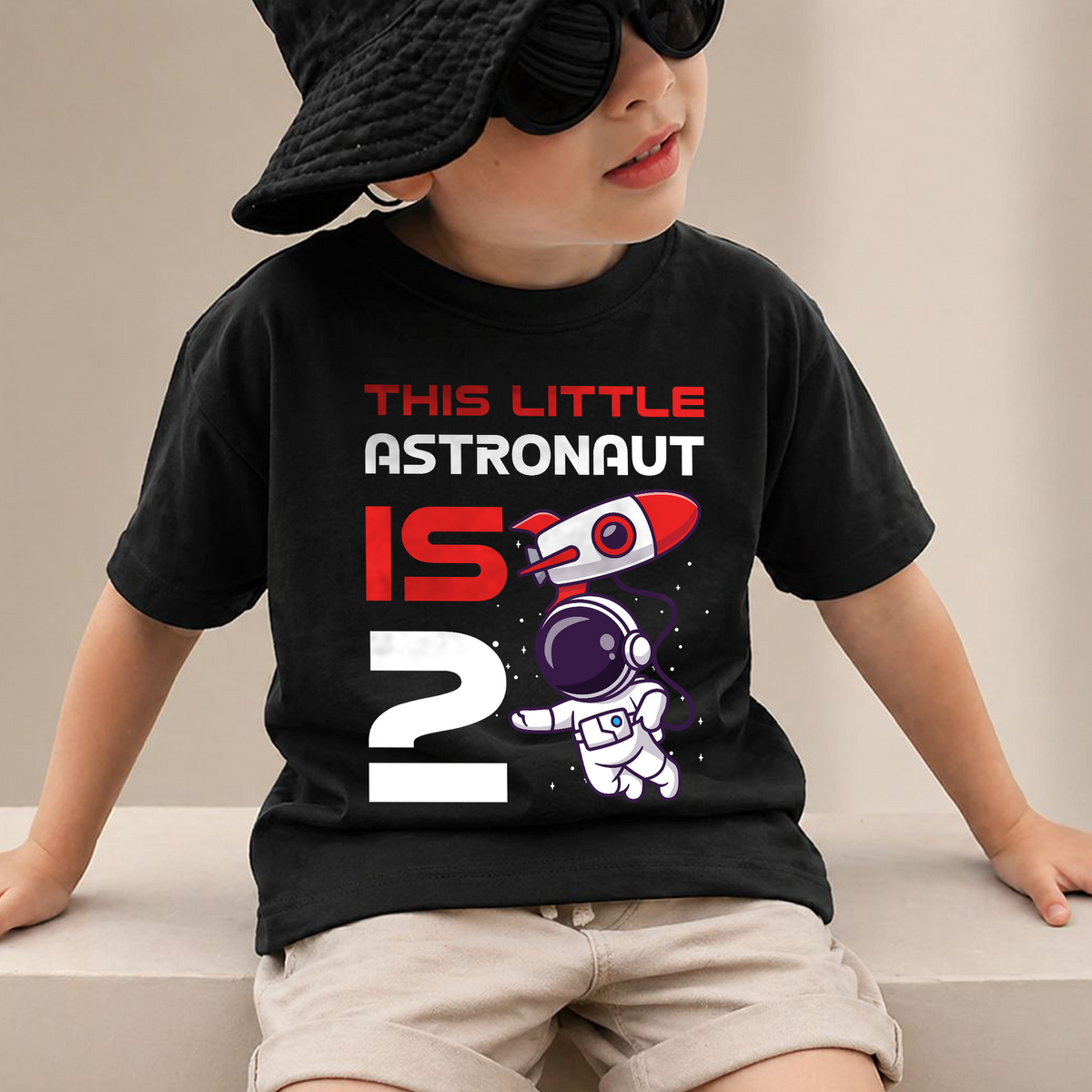Custom Name Astronaut Space Birthday Shirt Boy — product view 4