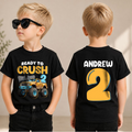 Toddler Personalized Monster Truck Birthday Boy Shirt 2 — product view 1